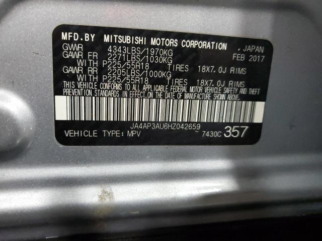 2017 MITSUBISHI OUTLANDER JA4AP3AU6HZ042659