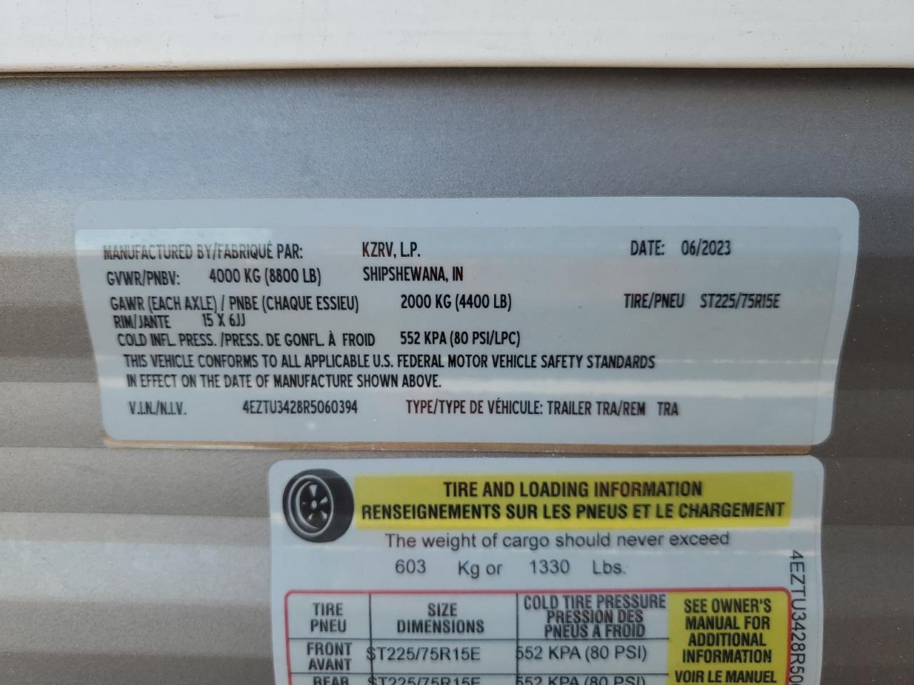 Lot #3292735587 2024 KZ SPREE TRAILER