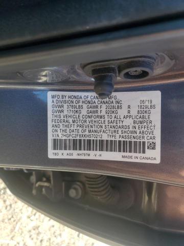 2019 HONDA CIVIC SPOR - 2HGFC2F8XKH570212