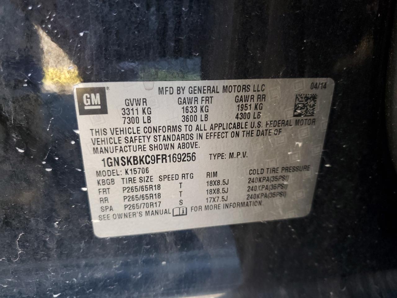 CHEVROLET TAHOE K1500 LT