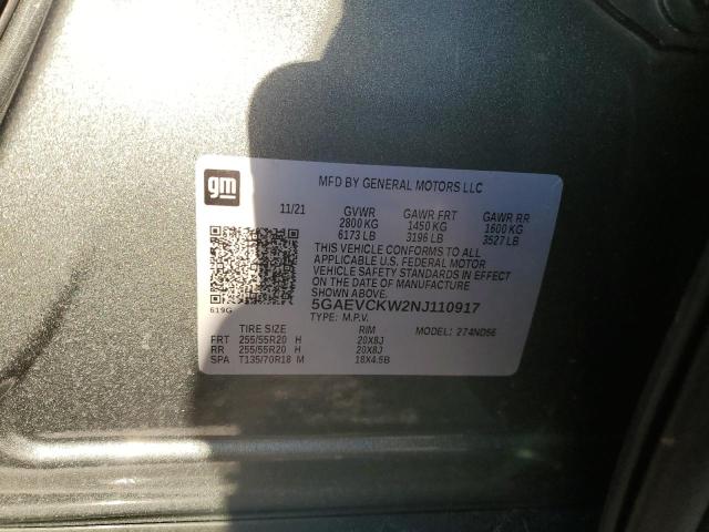 2022 BUICK ENCLAVE AVENIR 5GAEVCKW2NJ110917