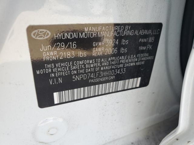 2017 HYUNDAI ELANTRA SE - 5NPD74LF3HH103433