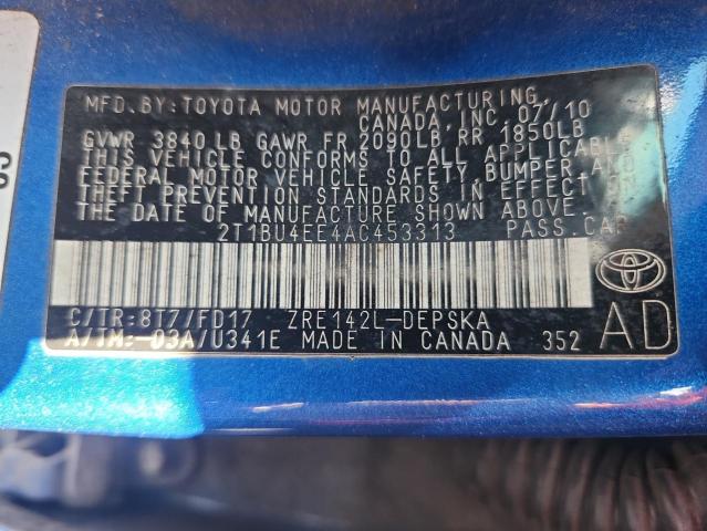 2010 TOYOTA COROLLA BA - 2T1BU4EE4AC453313