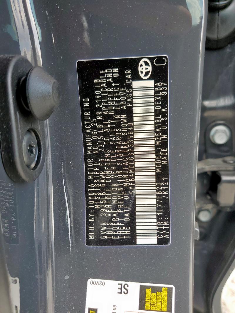 2025 TOYOTA COROLLA LE - 5YFB4MDE6SP335640