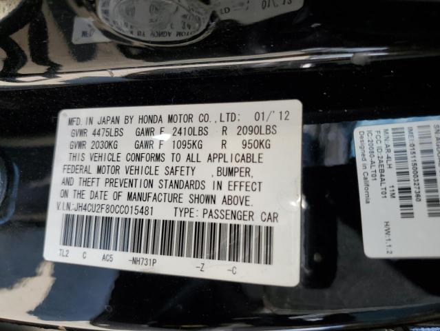 2012 ACURA TSX SE - JH4CU2F80CC015481