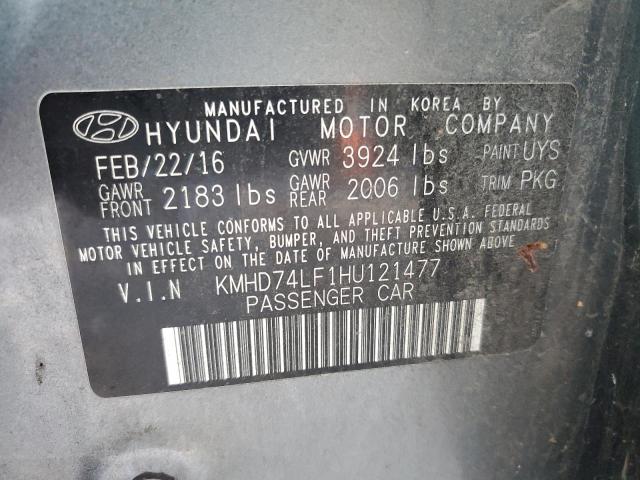 2017 HYUNDAI ELANTRA SE KMHD74LF1HU121477