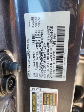 2017 HONDA CR-V EXL - 5J6RW1H87HL007280