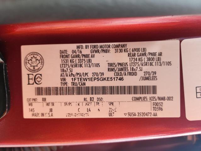 2016 FORD F150 SUPER - 1FTEW1EP5GKE51746