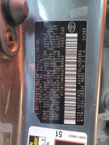 2019 TOYOTA CAMRY L - 4T1B11HK4KU784692