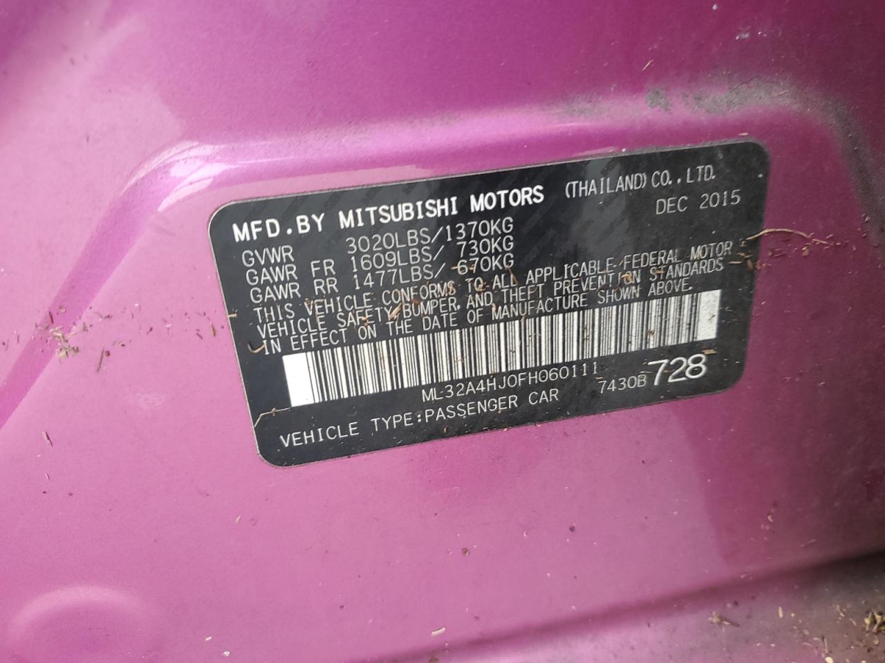 MITSUBISHI MIRAGE ES