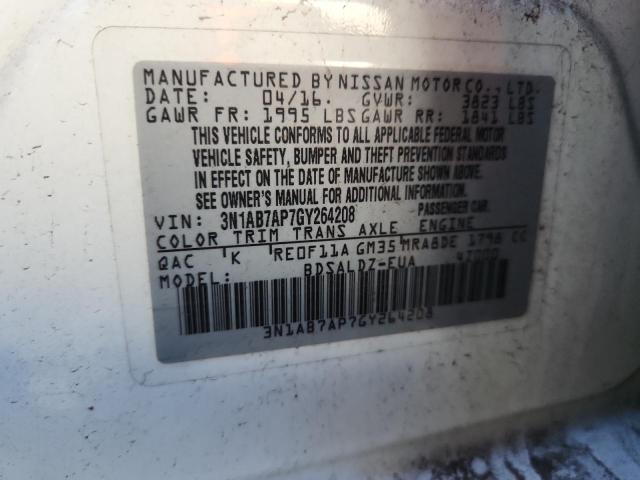 2016 NISSAN SENTRA S - 3N1AB7AP7GY264208