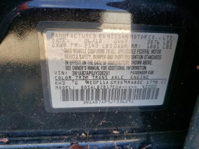 2018 NISSAN SENTRA S 3N1AB7AP9JY336291