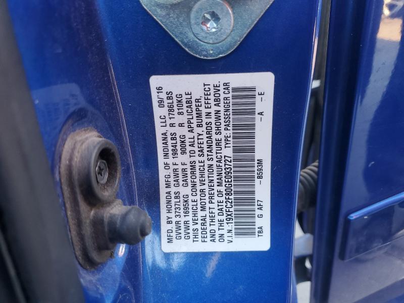 2016 HONDA CIVIC EX - 19XFC2F80GE093727