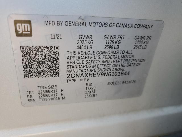 2022 CHEVROLET EQUINOX LS 2GNAXHEV9N6101644
