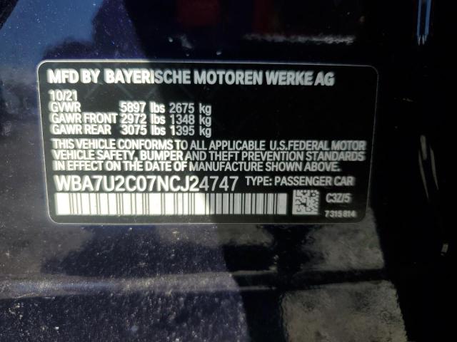 2022 BMW 750I WBA7U2C07NCJ24747