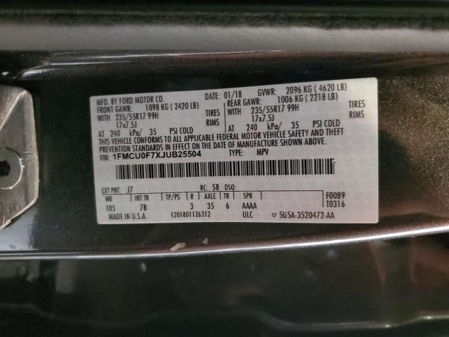 2018 FORD ESCAPE S #3311642238