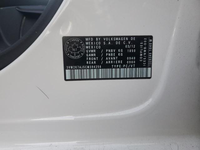 2012 VOLKSWAGEN JETTA BASE - 3VW2K7AJ5CM394256