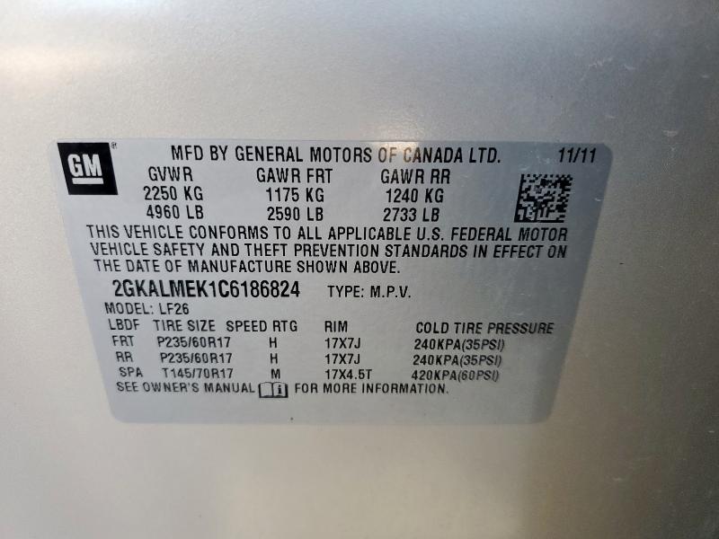 2012 GMC TERRAIN SL - 2GKALMEK1C6186824