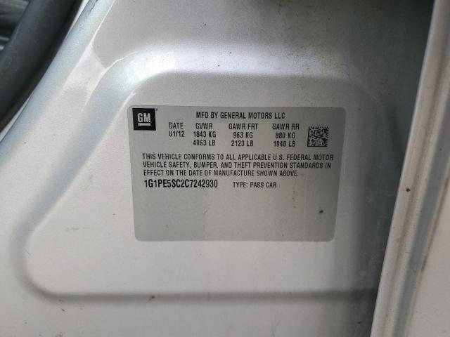 2012 CHEVROLET CRUZE LT - 1G1PE5SC2C7242930