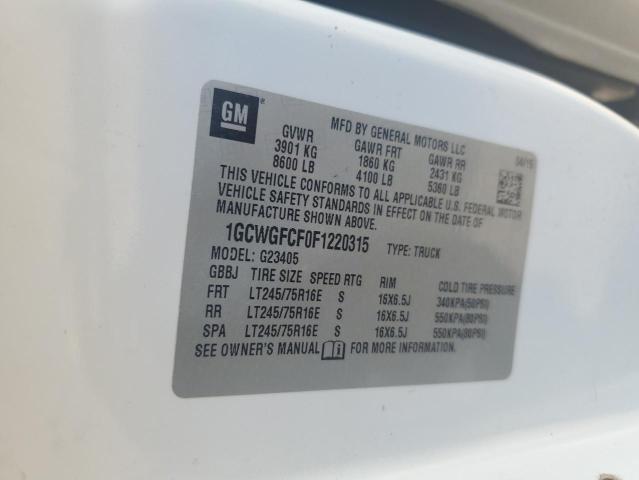 2015 CHEVROLET EXPRESS G2 - 1GCWGFCF0F1220315