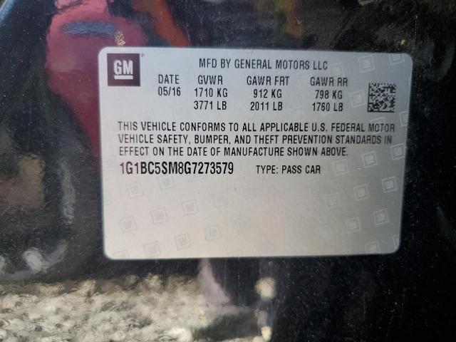 2016 CHEVROLET CRUZE LS 1G1BC5SM8G7273579