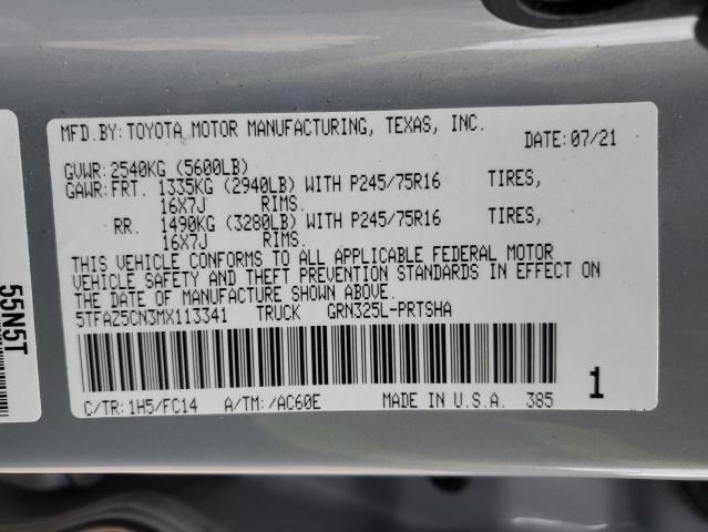 2021 TOYOTA TACOMA DOU - 5TFAZ5CN3MX113341