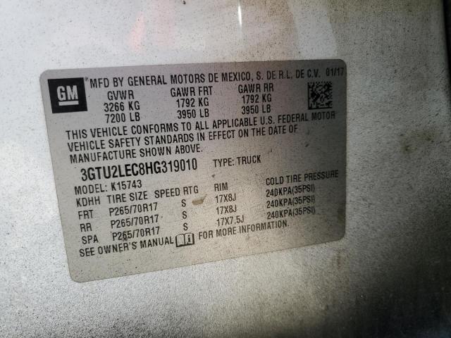 2017 GMC SIERRA K15 - 3GTU2LEC8HG319010