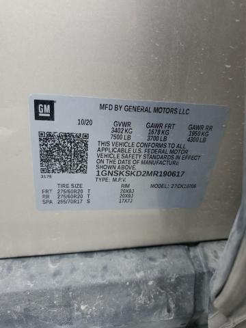 2021 CHEVROLET TAHOE K150 - 1GNSKSKD2MR190617