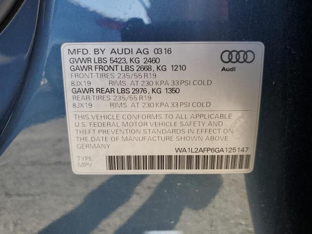 2016 AUDI Q5 PREMIUM - WA1L2AFP6GA125147