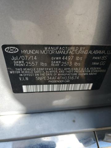 2015 HYUNDAI SONATA SPO 5NPE34AF4FH031674