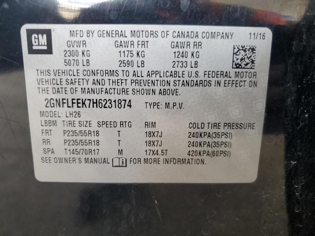 2017 CHEVROLET EQUINOX LT - 2GNFLFEK7H6231874