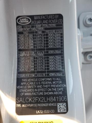 2020 LAND ROVER DISCOVERY SALCK2FX2LH841906