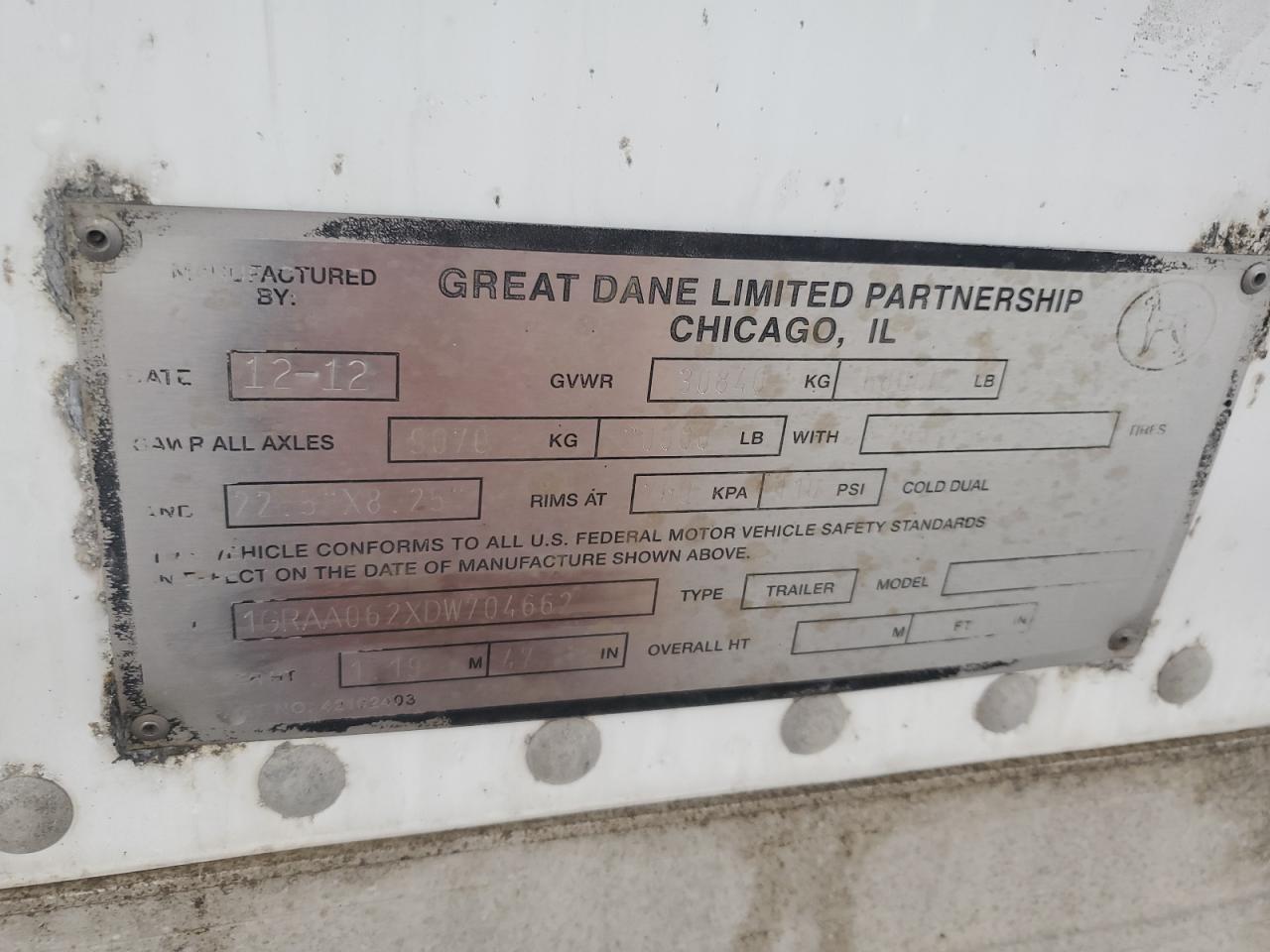 Lot #3269124697 2013 GREAT DANE UNKNOWN