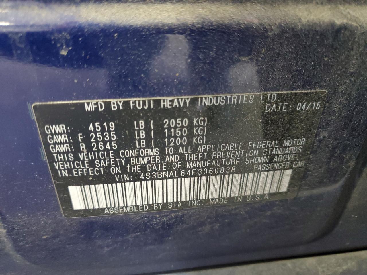 SUBARU LEGACY 2.5I LIMITED