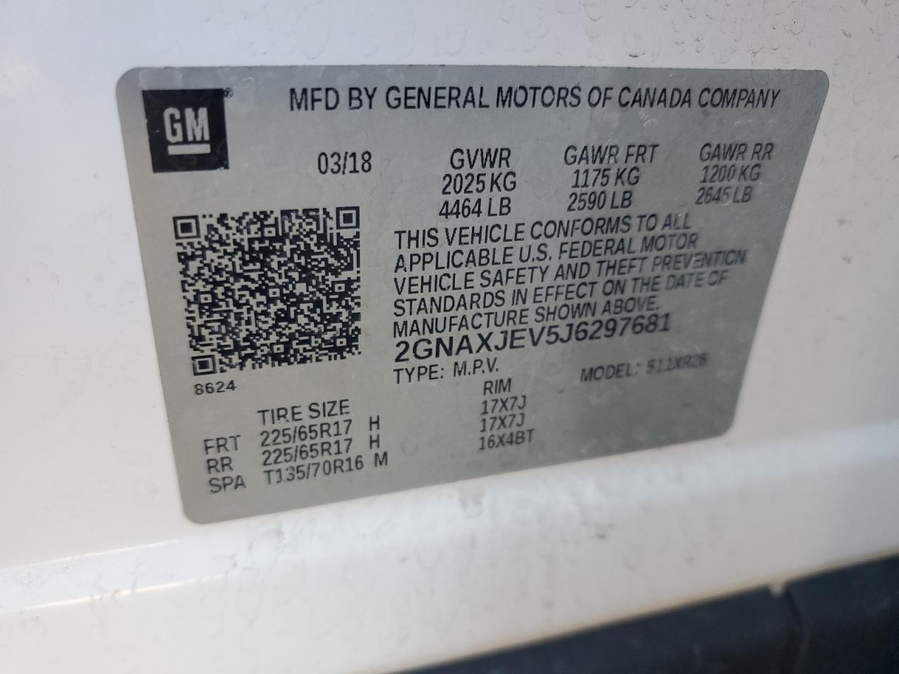 Lot #3302816927 2018 CHEVROLET EQUINOX LT