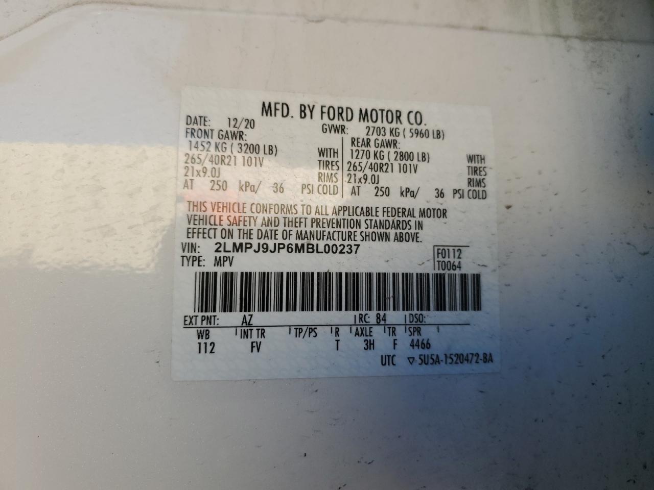 LINCOLN NAUTILUS BLACK LABEL