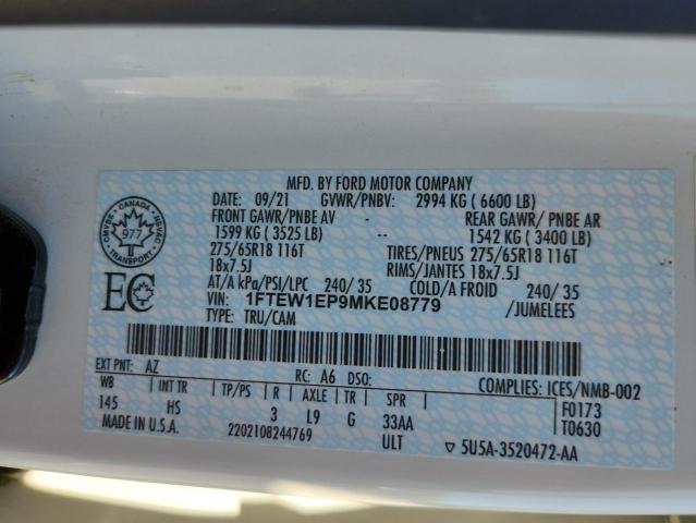 2021 FORD F150 SUPER - 1FTEW1EP9MKE08779