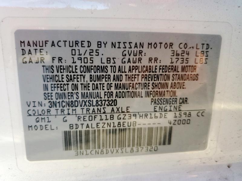 2025 NISSAN VERSA S 3N1CN8DVXSL837320