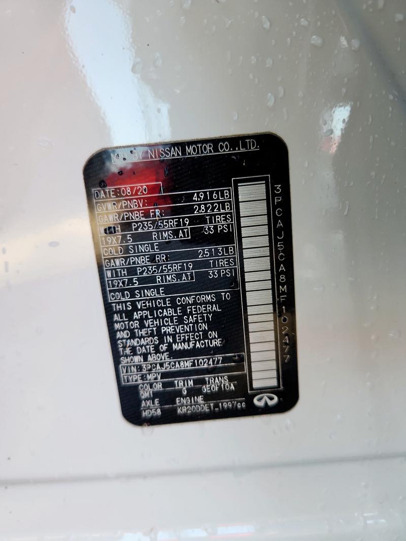 2021 INFINITI QX50 3PCAJ5CA8MF102477