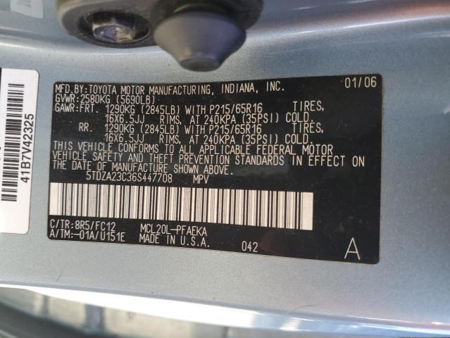 2006 TOYOTA SIENNA #3302733001