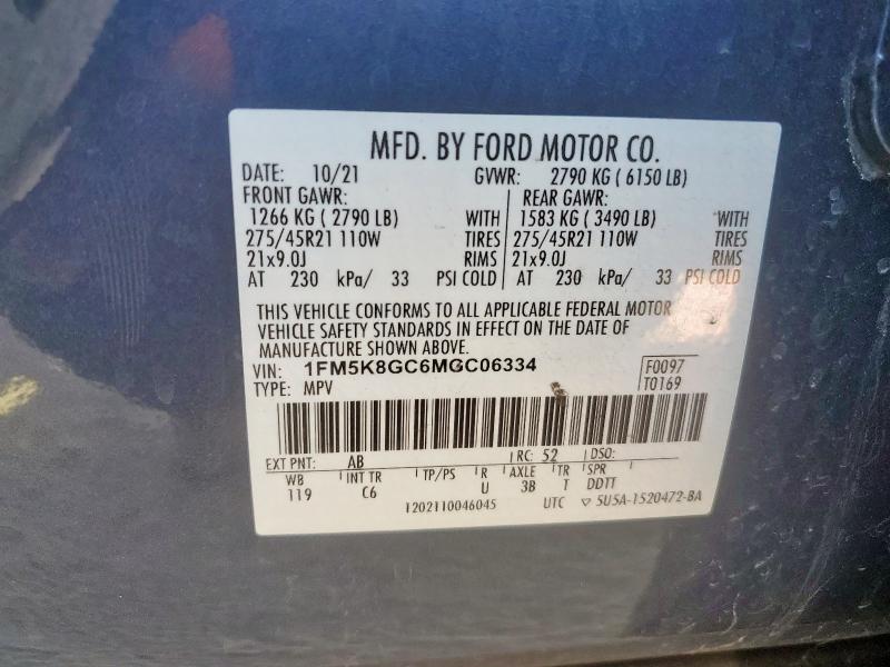 2021 FORD EXPLORER #3303865704