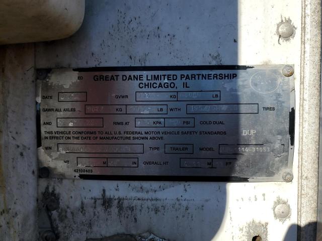 2011 GREAT DANE TRAILER TRAILER #3285721666