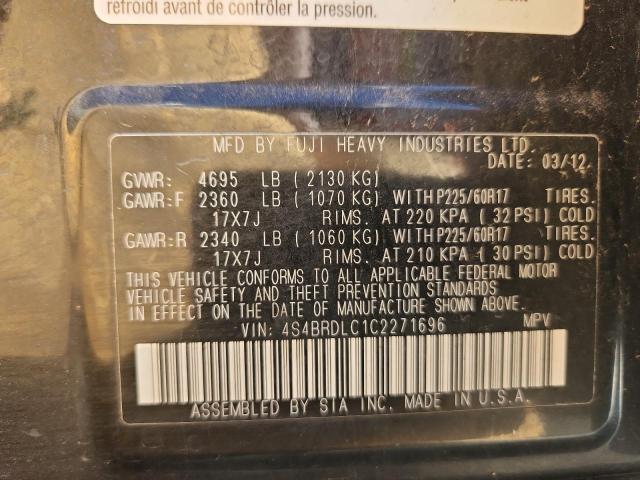 2012 SUBARU OUTBACK 3. - 4S4BRDLC1C2271696