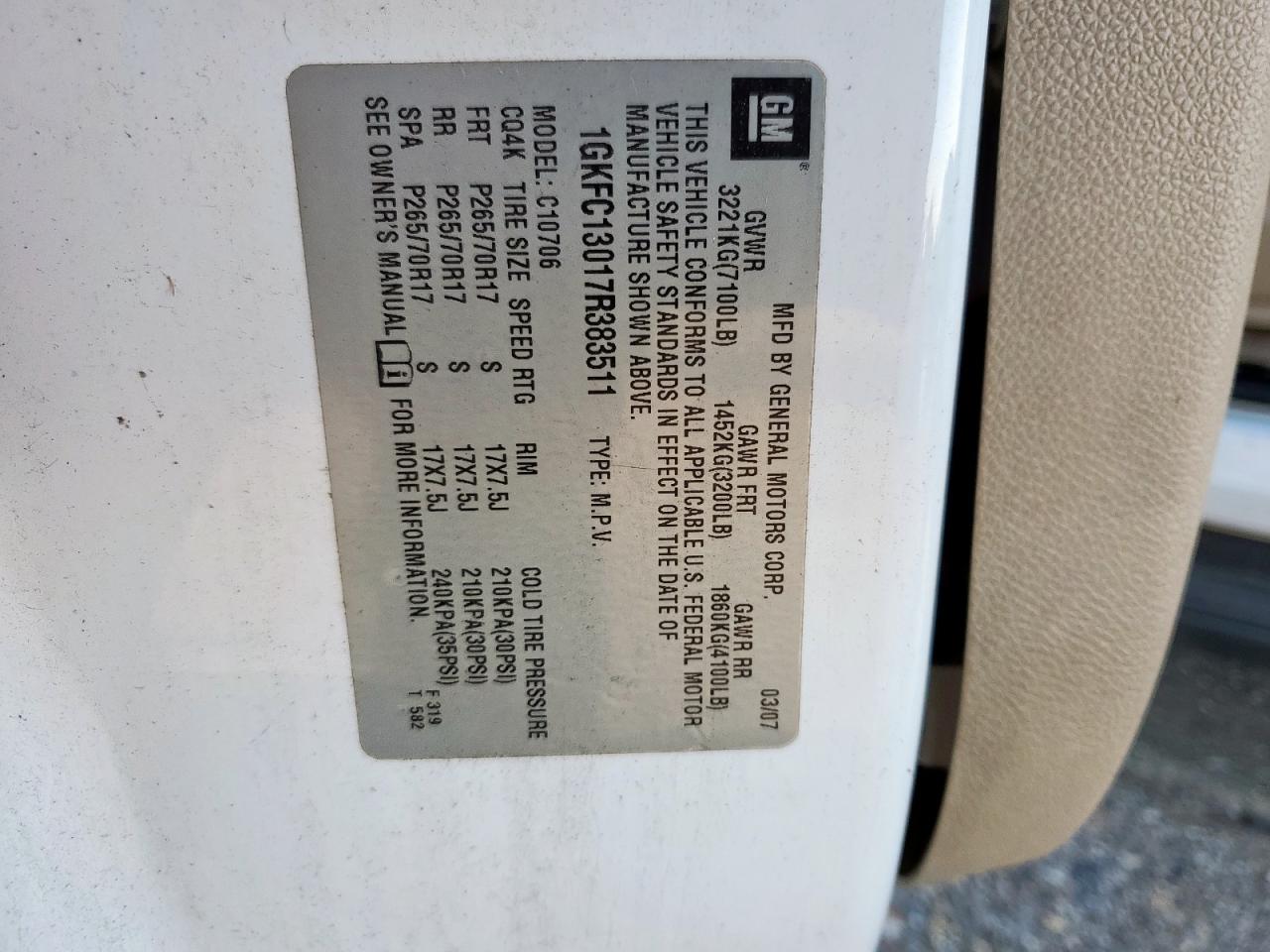 Lot #3281673997 2007 GMC YUKON