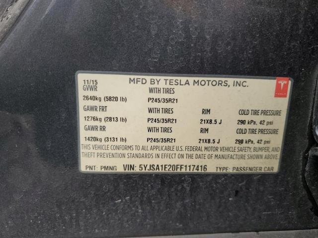 2015 TESLA MODEL S #3285933560