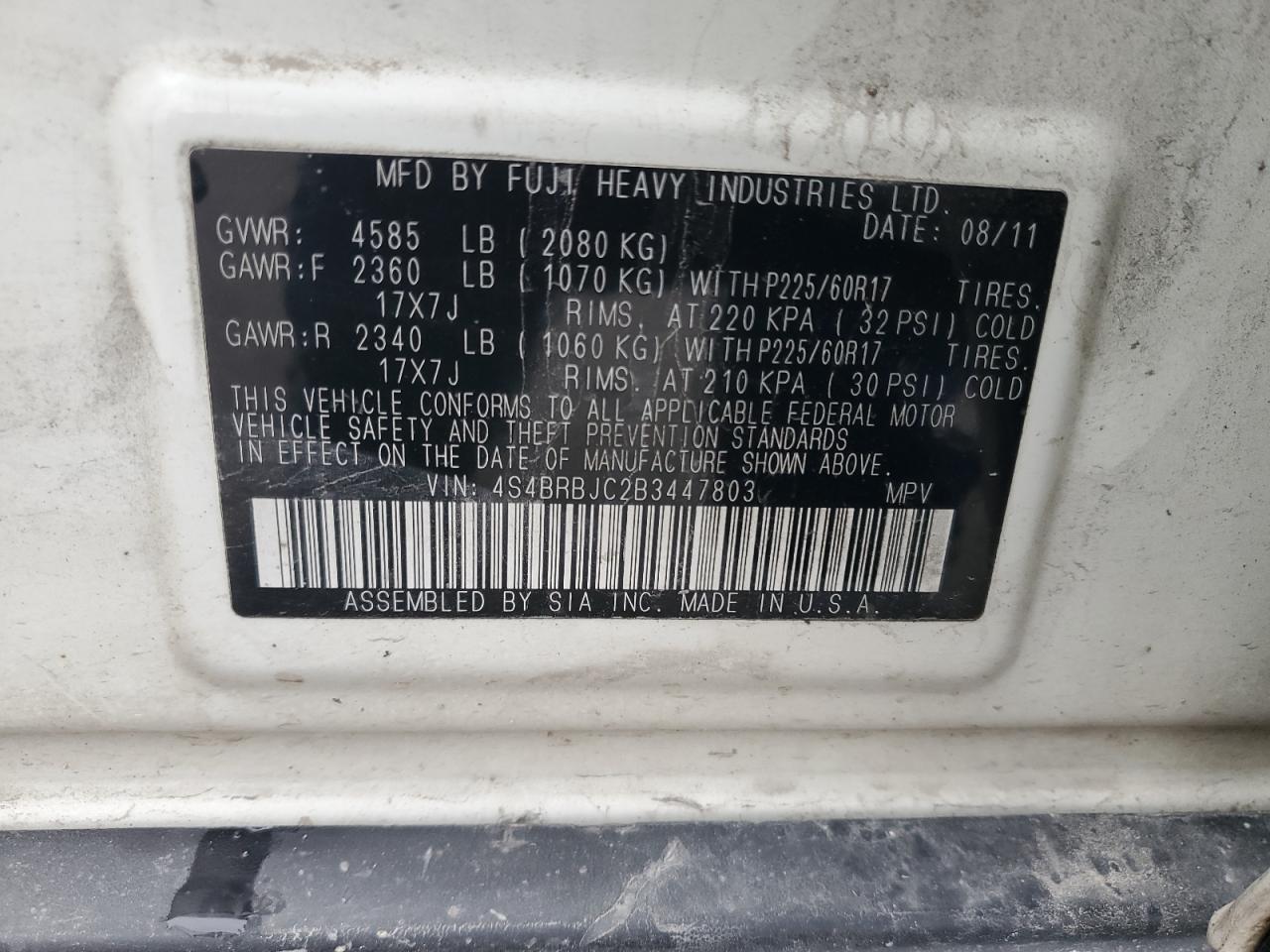 SUBARU OUTBACK 2.5I LIMITED