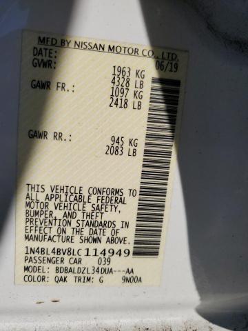 2020 NISSAN ALTIMA S - 1N4BL4BV8LC114949