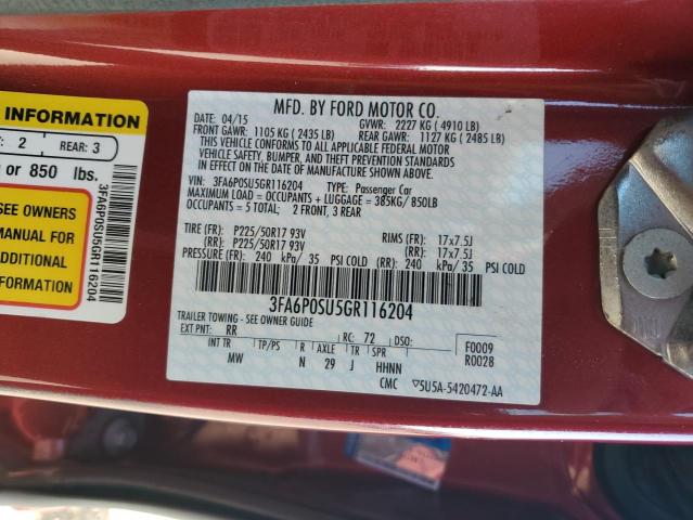 2016 FORD FUSION TITANIUM PHEV 3FA6P0SU5GR116204