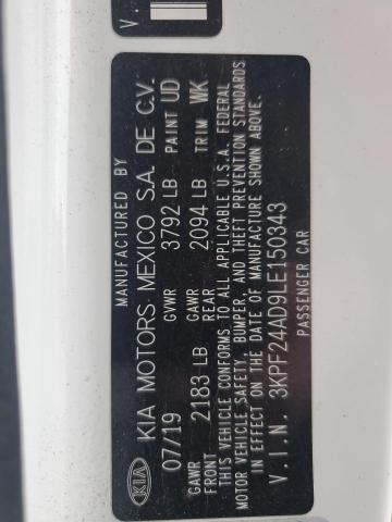 2020 KIA FORTE FE #3297046494