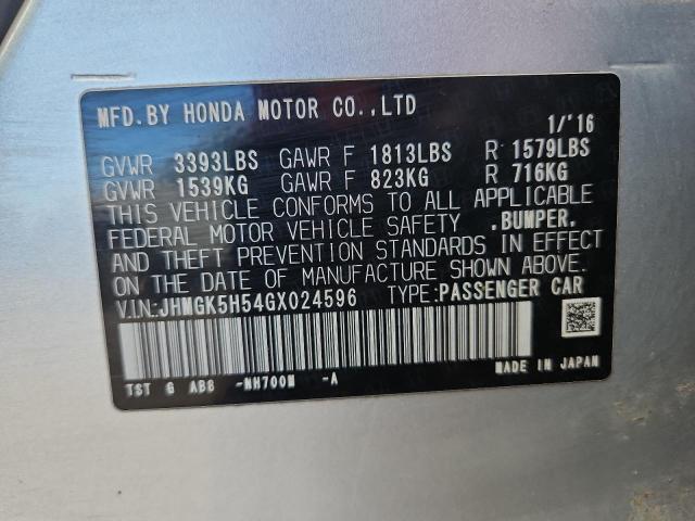 2016 HONDA FIT LX - JHMGK5H54GX024596